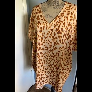 Keenan satin leopard tunic dress with pockets!